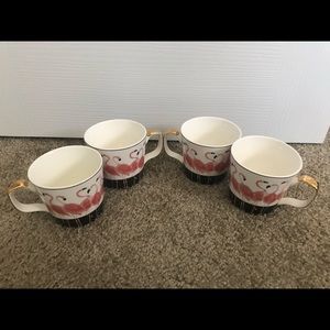 Set of 4 flamingo mugs